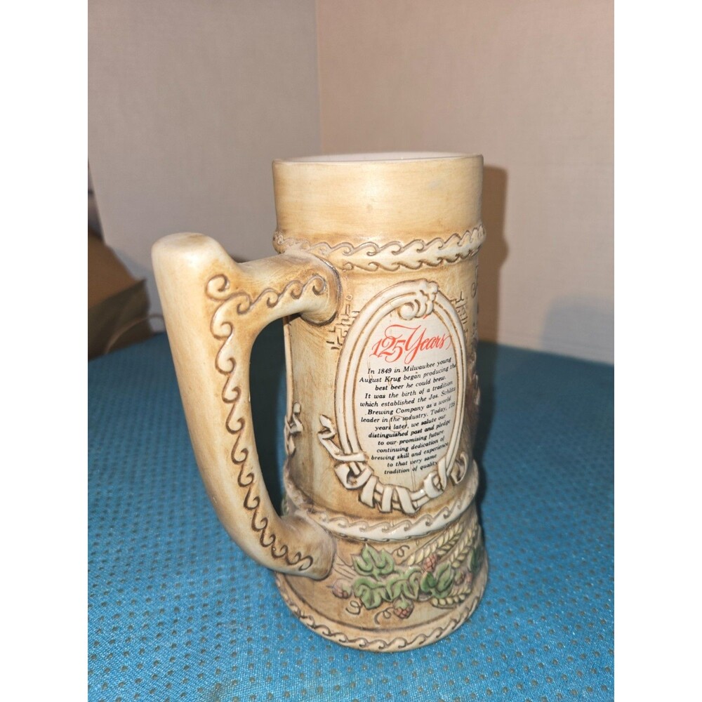 Vintage 1974 Schlitz Brewing Company 125th Anniversary Collector Beer Stein Mug